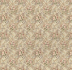 1:24, 1/2" Scale Dollhouse Miniature Wallpaper Pink & Gold 3 Sheets - 0002667 - Picture 1 of 2