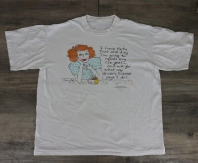 Camiseta DE COLECCIÓN Shoebox Greetings Hallmark Mujer Puntada Única Talla Grande Blanca Foto 1 de 4