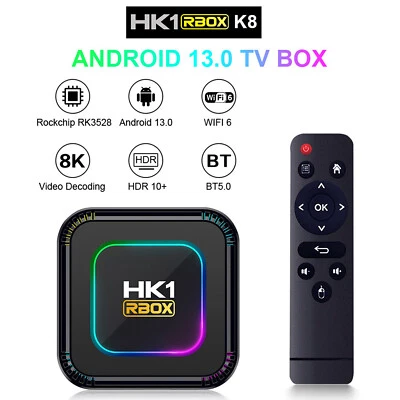 SmartTV Box Android 13 Quad Core HK1 RBOX 8K HD Media Stream Player 2024Upgraded - Image 1 of 4