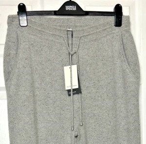 M&S Damen Jogginghose grau reines Kaschmir spitz zulaufendes Bein LARGE 16-18 Marken Autogramm - Bild 1 von 4