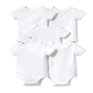 Super Combed Natural Cotton Baby Unisex Short Sleeve Bodysuits, 5Pk - Picture 1 of 6