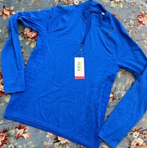Reebok Flex Fit Shirt Men’s S 1/4Zip Pullover Golf Run Vital Blue Athletic Gym - Picture 1 of 12