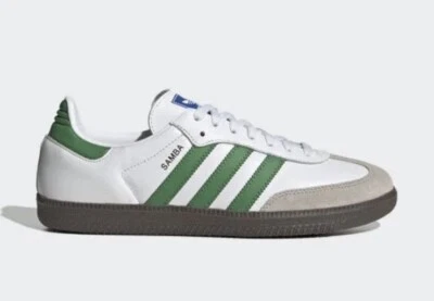 Adidas Originals Samba OG Shoes Casual Sneakers White Green IG1024 Size 9.5 US - Image 1 of 4