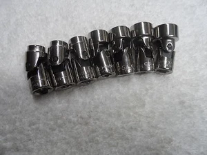 Craftsman 3/8 Drive Standard SAE Swivel Flex Sockets, GK NOS USA, 6pt - 7pcs - Picture 1 of 3
