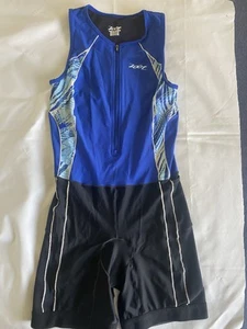 Zoot Sports Tri Suit Size Med, Black Blue Women Race suit , Zip Bra, light pad - Picture 1 of 7