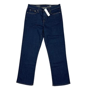 J. Jeans Crew Vintage Cropped Tg 29" Lavaggio Scuro Dritto Elasticizzato Denim Retrò NUOVO! - Foto 1 di 9