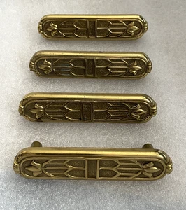 Vintage Art Deco Kieler Messing Co Kommode Schublade zieht Griffe 4" KBC 4er Set - Bild 1 von 6