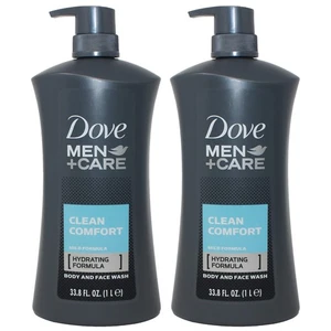 Dove Men Body Wash Clean Comfort 1 Liter (33.8 Oz) - Pack of 2 Extra Fresh - Picture 1 of 1