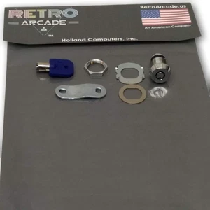 Arcade Pinball coin door Lock, 17mm 3/4 Inch barrel, round key, 1 lock and 1 key - Picture 1 of 2