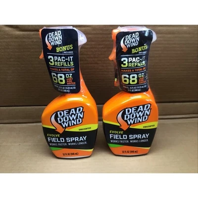 Dead Down Wind Evolve Field Spray (2) 32oz Bottles + 6 Pac Refills 136 oz Total - Image 1 of 3