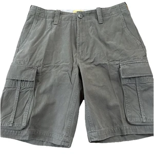 Cremieux Premium Cargo Shorts Cotton Size 34 Army Green Drawstring Waist - Picture 1 of 9