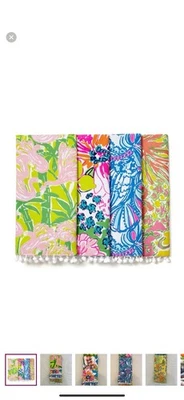 Lilly Pulitzer целевой набор из 4 салфеток 20 x 20 квадратный 100% хлопок помпон отделка новый с Ярлыками - Изображение 1 из 3