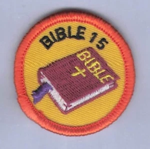 Patch Royal Ranger c1980 Master Christian Bible 15 Club Merit Badge Orange 2" - Picture 1 of 3