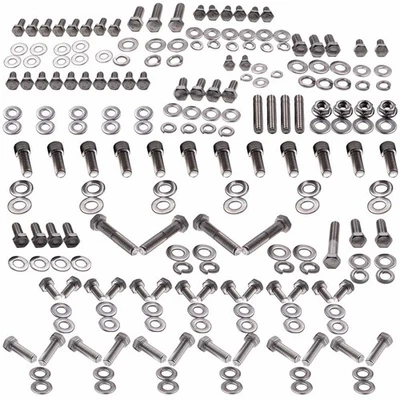 Motors SBC 350 Small Block for Chevy Stainless Steel Engine Bolt Kit neu - Image 1 of 4