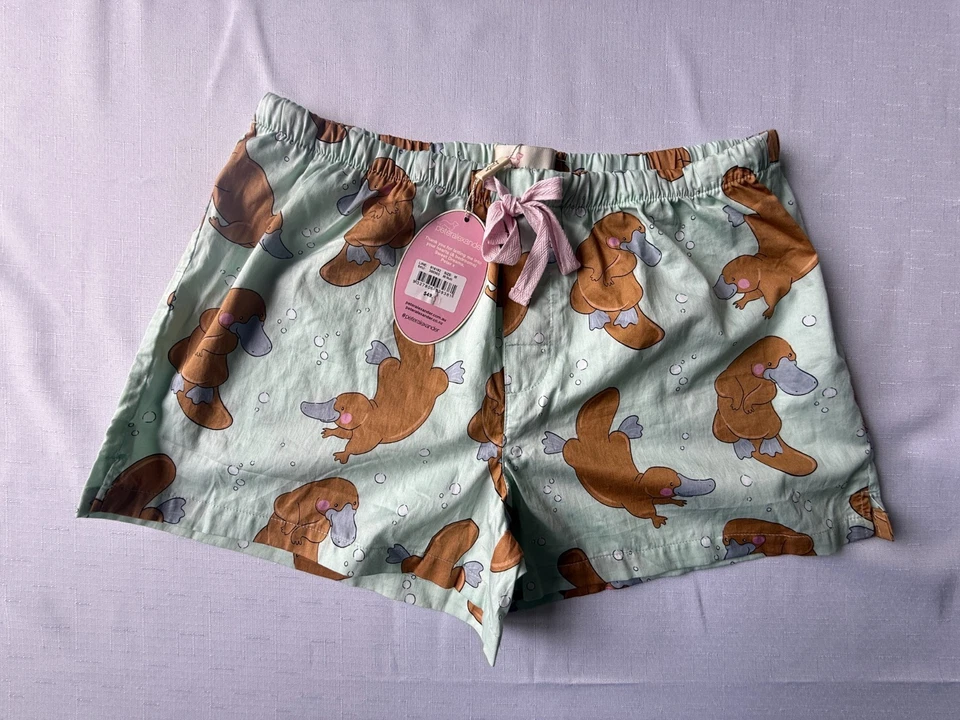 NEW PETER ALEXANDER WOMENS PLATYPUS MINT GREEN PJ SHORTS SMALL S - image 1 of 1