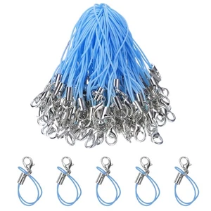 100Pcs Lobster Clasp Cords Clasp Strap Lanyard Charm Rope Light Blue - Afbeelding 1 van 6
