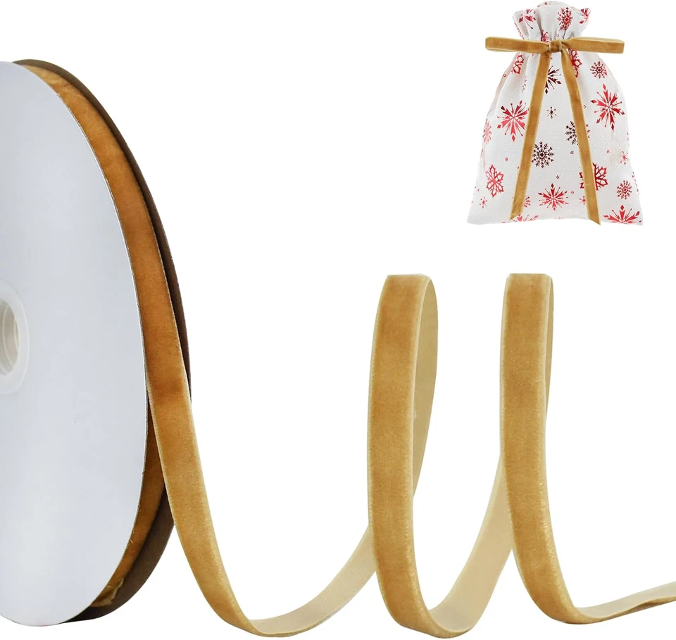 Cinta de terciopelo rojo de 2 pulgadas X 25 yardas, cintas anchas de terciopelo vintage, para Navidad Wre Foto 1 de 4