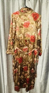 Christian Dior Vintage Long Dressing Robe Flowers Belt & Sash Tie Sz M Glamorous - Picture 1 of 9