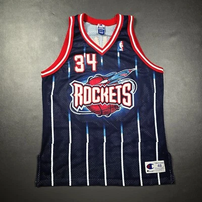 100% Authentic Hakeem Olajuwon Vintage Champion Houston Rockets Jersey 48 L XL - Image 1 of 4