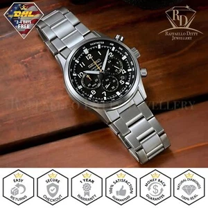 SEIKO Reloj Hombre Cronógrafo Cuarzo Esfera Negra Acero Inoxidable SSB447 Nuevo - Imagen 1 de 8