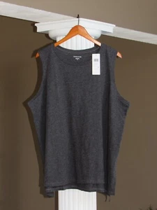 Eileen Fisher Crew Neck Sleeveless Top 100% Organic Cotton Graphite Size 1X NWT - Picture 1 of 2