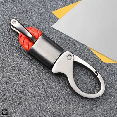 CAROCASE Lanyard Lederband Auto Schlüssel Schlüsselanhänger inkl. Karabinerhaken, rot