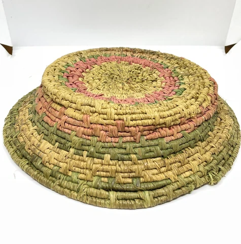 Antique Jute Dyed Woven Basket 21” interior Circumference Cover