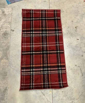 Alfombra Nourison Home Roja 2 x 4 61 cm x 122 cm a Cuadros NUEVA A4 Foto 1 de 3