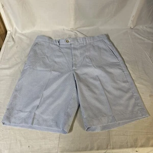 Callaway Golf Mens Shorts 36W 11L Blue White Stripes Seersucker Free Shipping! - Picture 1 of 7