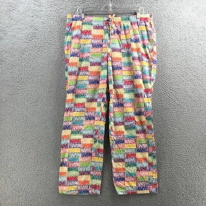 Marvel Logo Printed Pajama Pants Mens XL Multicolor Drawstring Waistband Cotton - Picture 1 of 17