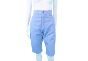 Vintage 1960s Denim Jean Shorts Ranchcraft Light Blue Capris W 23" - Picture 1 of 10