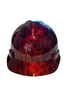 Casco MSA Gorra Estilo Personalizado Hydro Sumergido Kandy Rojo Negativo Locura Calaveras - Imagen 1 de 4
