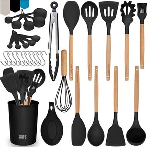 33 Pcs Kitchen Cooking Utensils Set Non Stick Silicone Utensils Spatula Holder - Picture 1 of 6