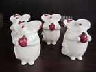 Set of 4 Blue Sky MOUSE CHEESE SHAKERS W/ APPLE EARS BAB14020 New In Box