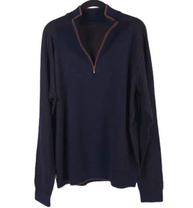 ST. CROIX 100% WOOL Zip Mock Neck Knit Pullover Sweater Craftsmanship LARGE - Picture 1 of 10