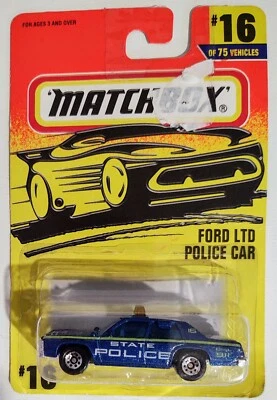 Matchbox SF #16 Ford LTD Police Car State Police 1996 Mint On Card - Image 1 of 4