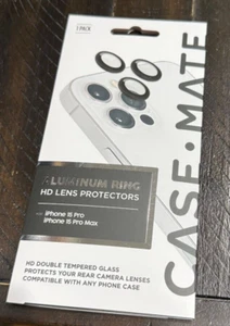 Case-Mate Aluminum Ring HD Lens Protectors for iPhone 15 Pro/15 Pro Max - Black - Picture 1 of 1