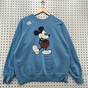 Vintage 80s Disney Crewneck Sweatshhirt Youth Youth Large Sky Blue USA  21.5x23 - Picture 1 of 16