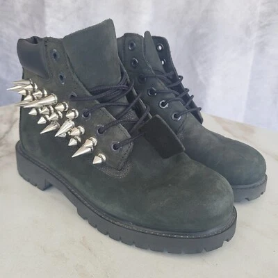 Timberland Premium Custom Spike Boots Youth Size 2.5 M Black Nubuck - Image 1 of 4