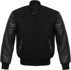 Varsity Bomber Letterman High Quality Wool & Real Cowhide Leather Sleeves Jacket - Picture 1 of 3