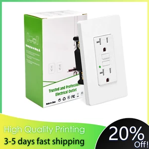 20 Amp GFCI Outlets Self-Test Duplex Receptacle Ground Fault Circuit Interrupter - Picture 1 of 12