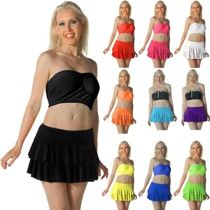 Ladies RaRa Skirt Layered Frill Vibrant Plain Dance Club Wear Party Fancy Dress - Picture 1 of 50