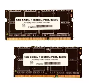 16 GB 2x 8 GB PC3L-12800S MEMORIA SODIMM 0B47381 ThinkPad T440 T540 s431 W540 x230 - Imagen 1 de 4