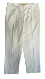 St. John Yellow Label Ivory Dress Pants Side Zip Lightweight Sleek Sz 16 Career - Picture 1 of 5