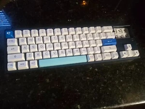Neo70 Navy Blue Keyboard w/ Akko CS White on Blue Keycaps and TTC Tiger Switches - Picture 1 of 6