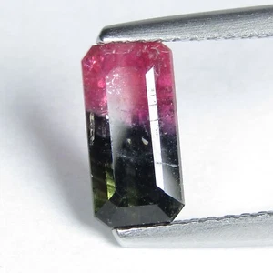 1.39Cts Sizzling Natural Bi-Color Tourmaline Emerald Cut Mozambique Gemstone - Picture 1 of 4