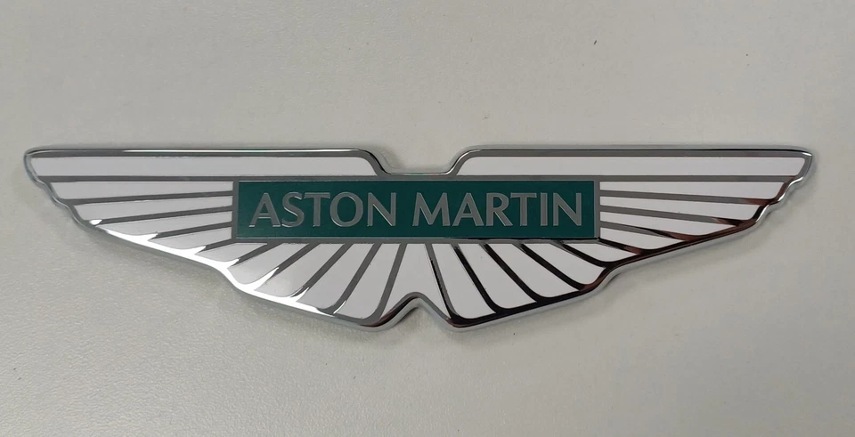 ASTON MARTIN Neu Flügel Motorhaube / Kofferraum Abzeichen Weiß/Grün 180mm - Bild 1 von 1