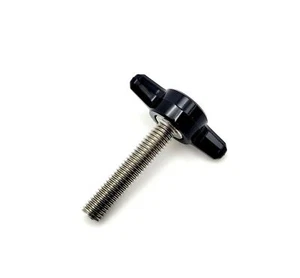 10-32 Fine Thread 304 Stainless Thumb Screws Black Tee Wing Head #10 Bolts - Picture 1 of 16