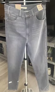 Neu mit Etikett Levi's Mile High Super Skinny Damenjeans 30 x 28 hoch dunkelgrau Waschung - Bild 1 von 16