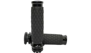 Avon Diamond Contour Custom Grips Black Anodized Harley TBW DIA-65-ANO-FLY - Picture 1 of 1